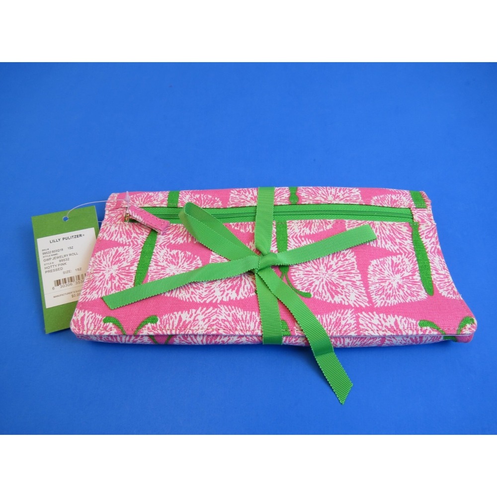 Lilly Pulitzer Jewelry Pouch Roll Clutch Hotty Pink NEW 99532